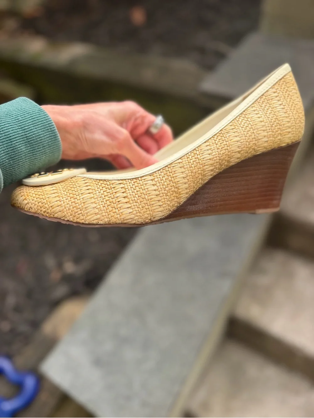 Stunning Tory Burch Reva chunky heel shoes very good condition